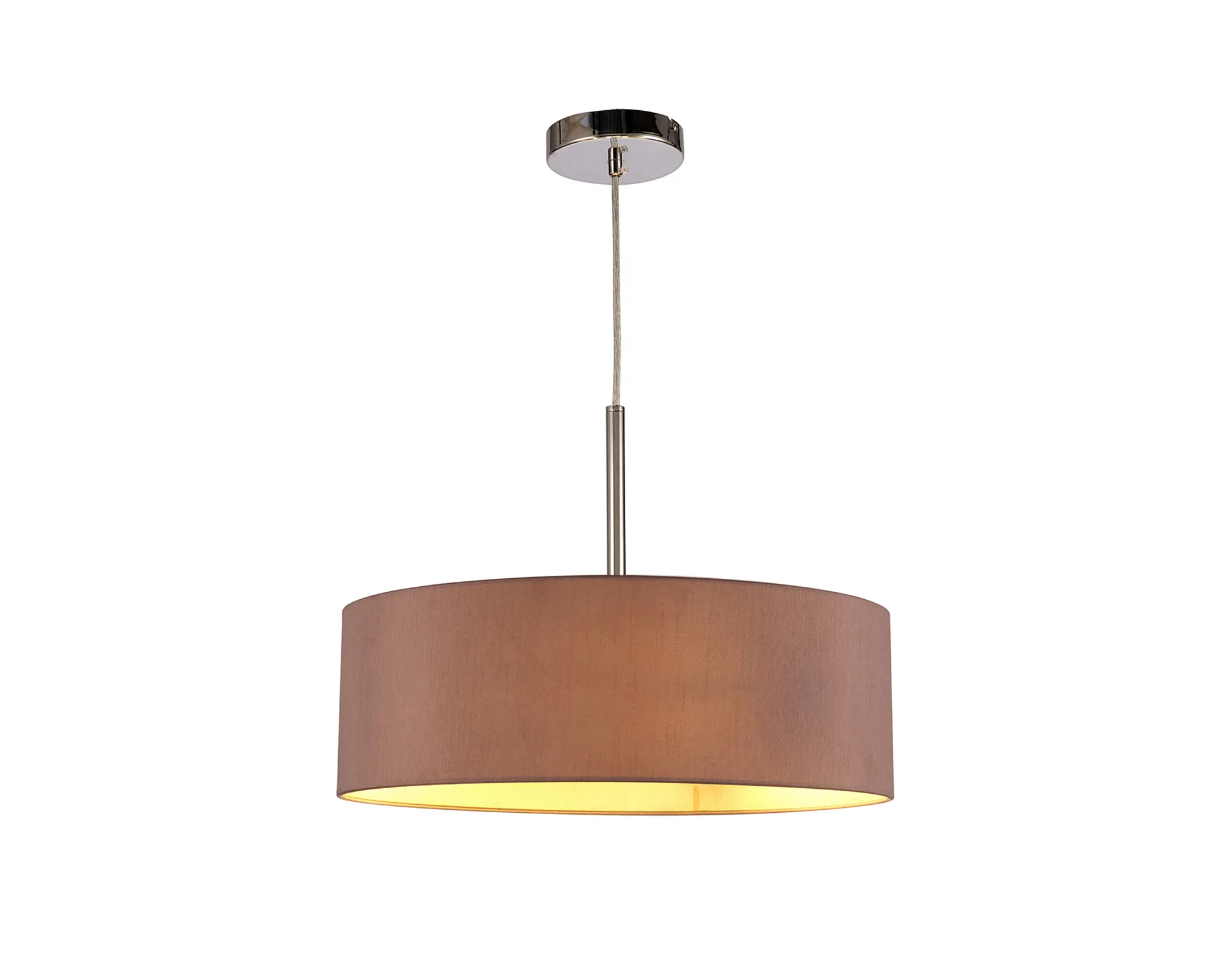 Baymont 45cm 3 Light Pendant Polished Chrome, Taupe/Halo Gold DK0688  Deco Baymont CH TA